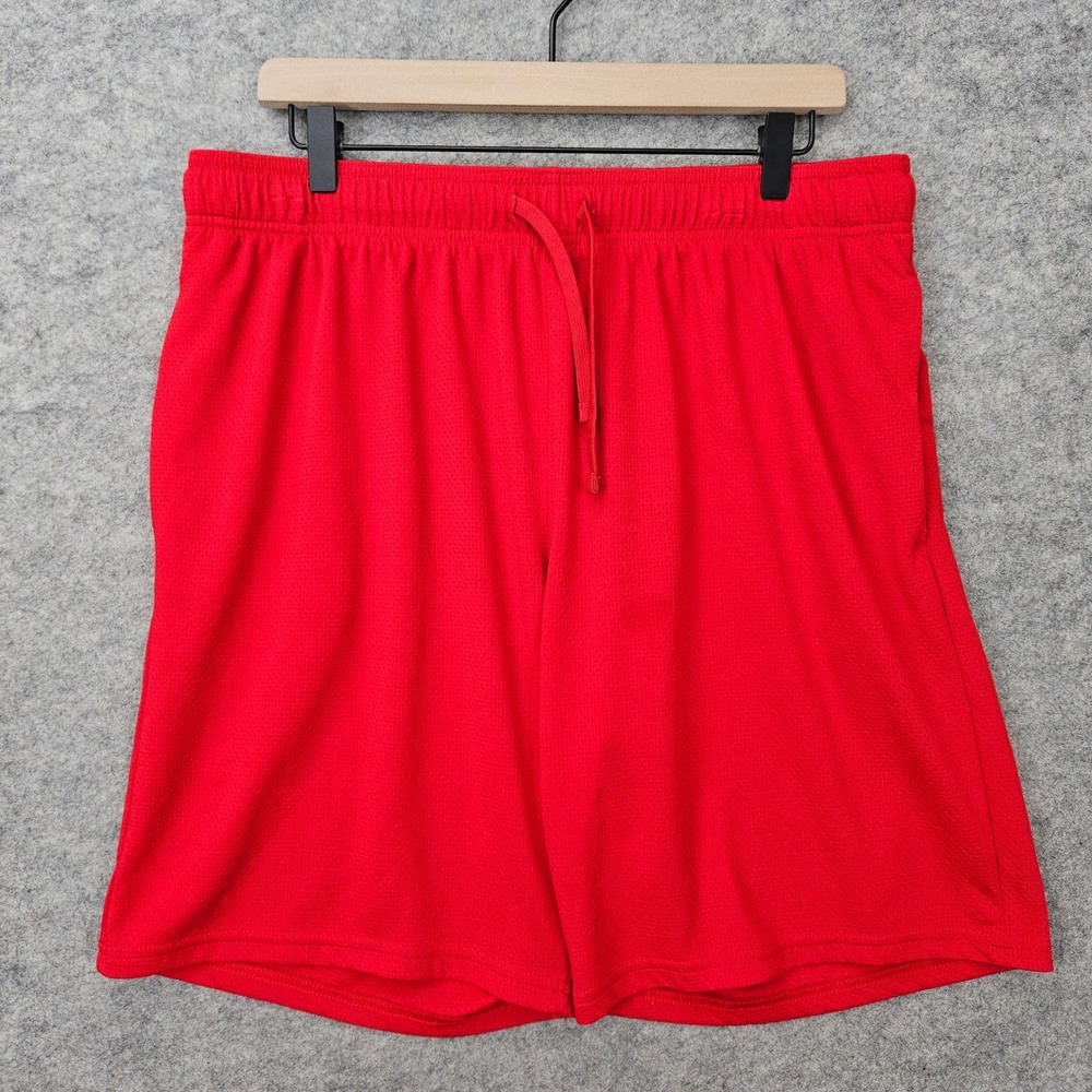 Athletic Works Mesh Shorts Men's Large Brilliant Red Active Gym Workout Fitness